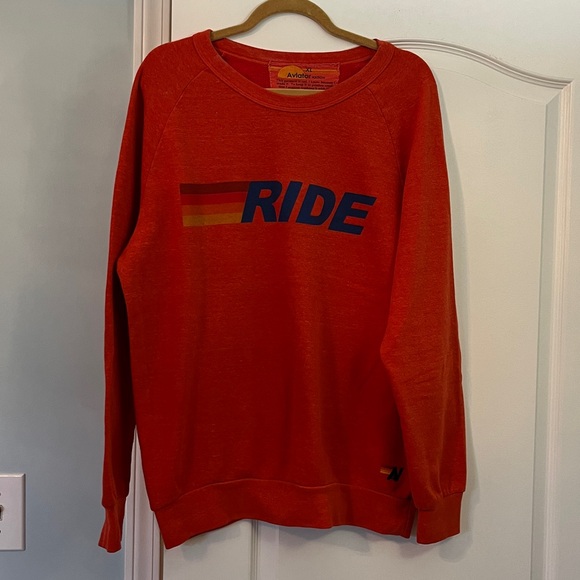 Aviator Nation Ride Orange Unisex Sweatshirt Sz XL EUC - Picture 4 of 13